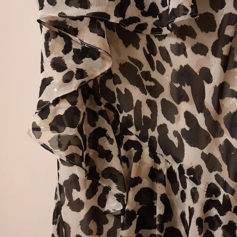NWT, Eliza J Leopard Print Tiered Chiffon Dress - Picture 7 of 17